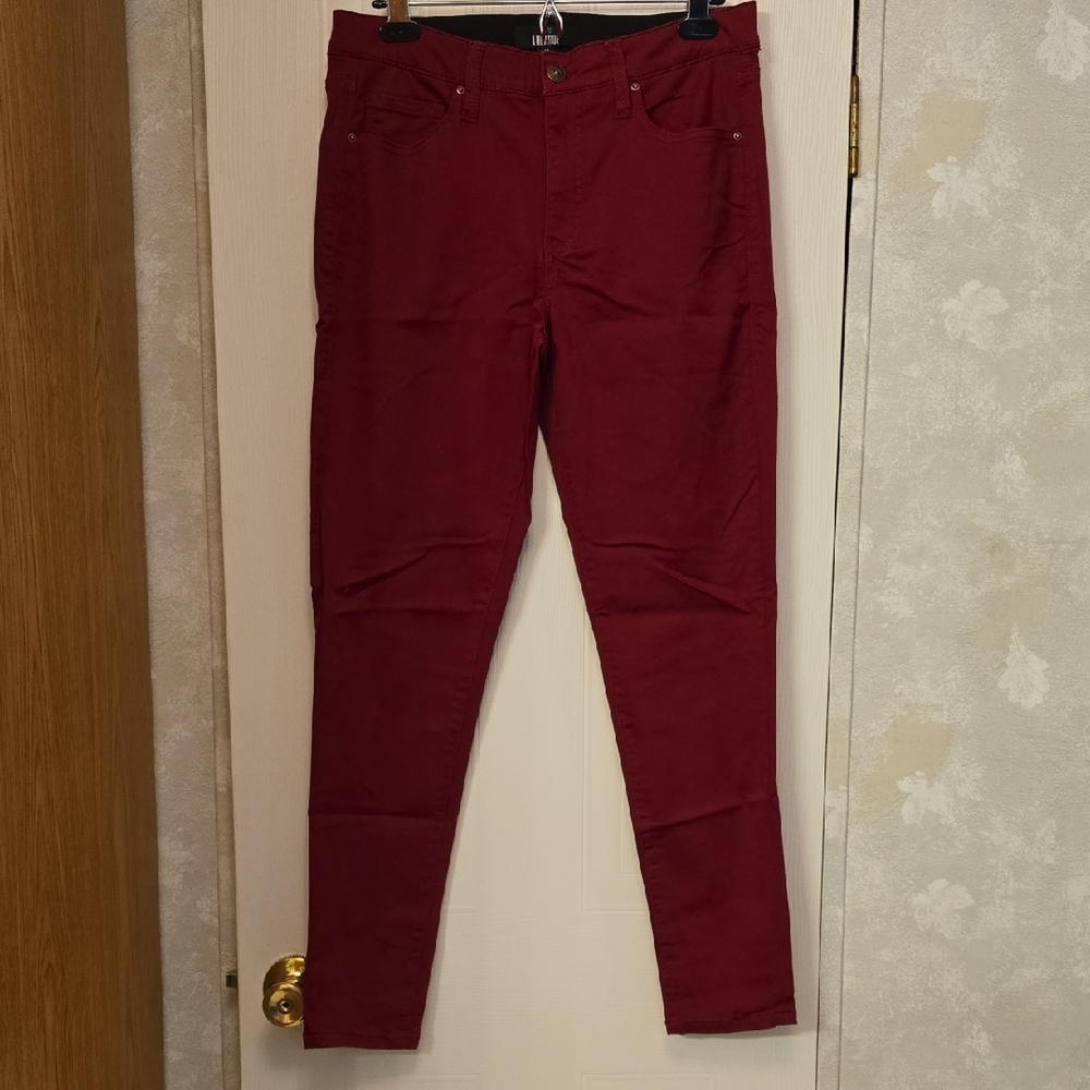 LuLaRoe Red Skinny Jeans Fashion-Forward Stretch - Size 30 - Washed/Never Worn